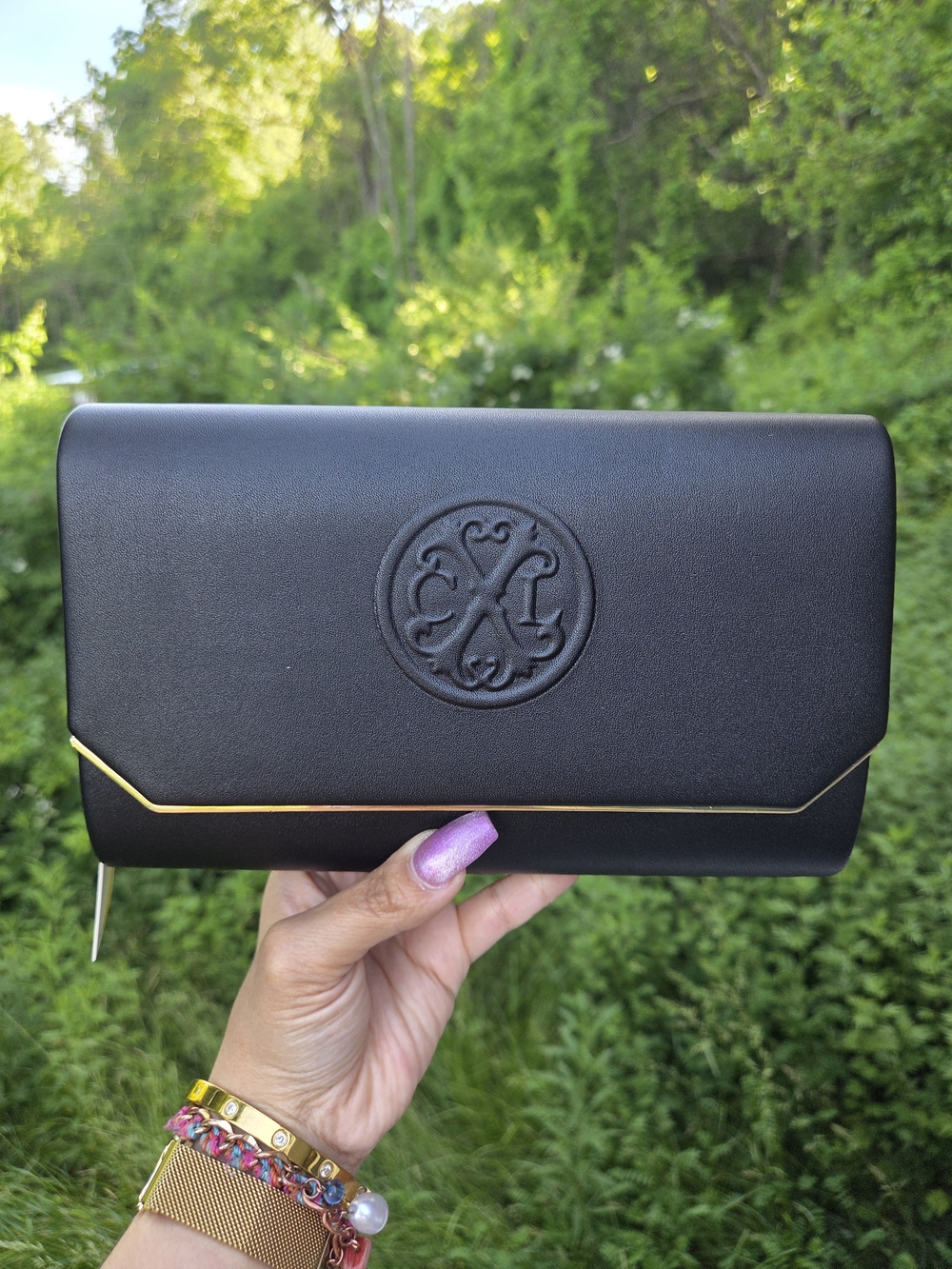 Evening Clutch Purse with Detachable Gold Chain Strap Wedding Bridal Party